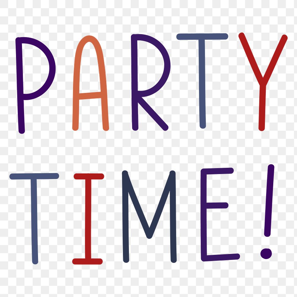 Png party time! colorful typography
