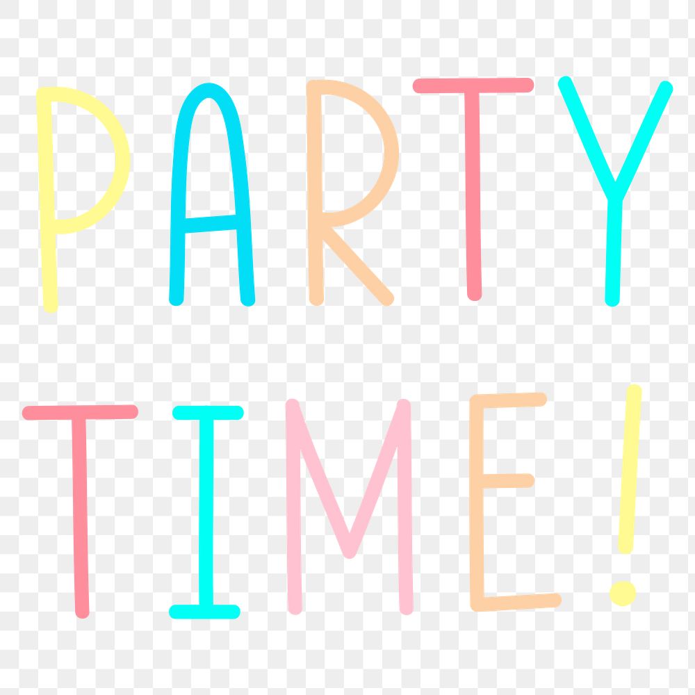 Png party time! clipart typography