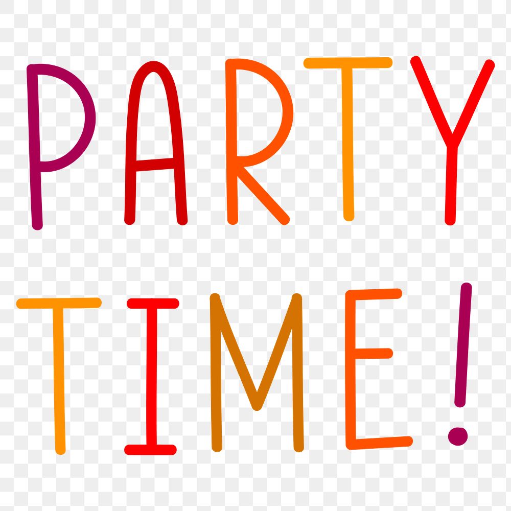 Png party time! colorful typography