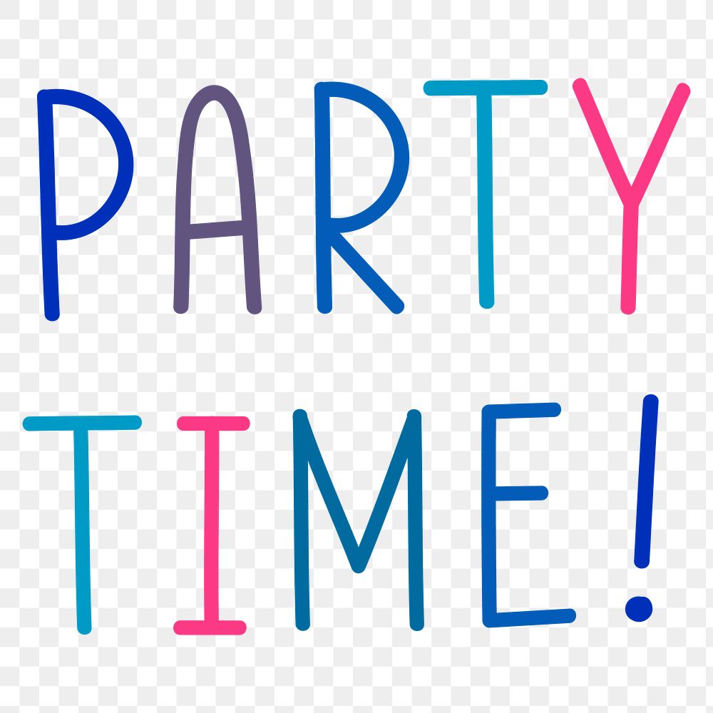 Png party time! word typography
