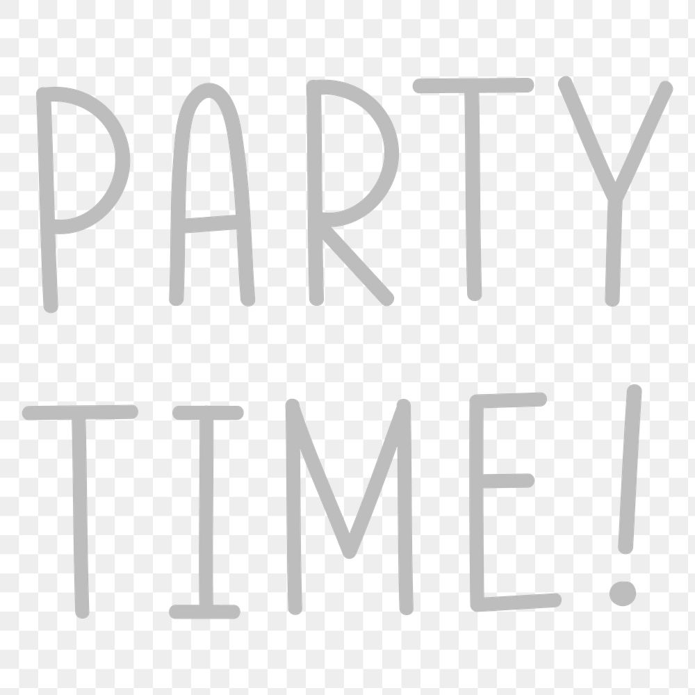 Png party time! typography black and white