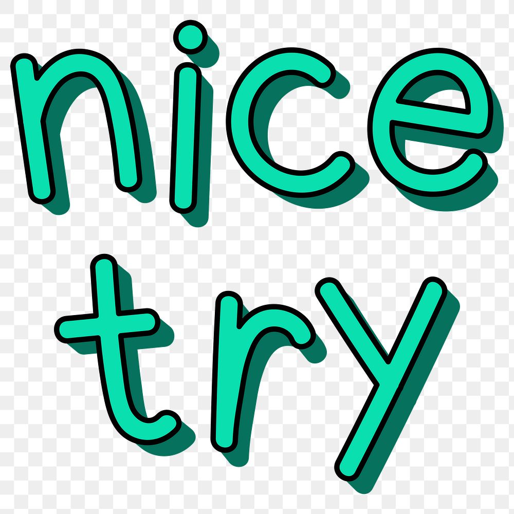 Green nice try typography design element