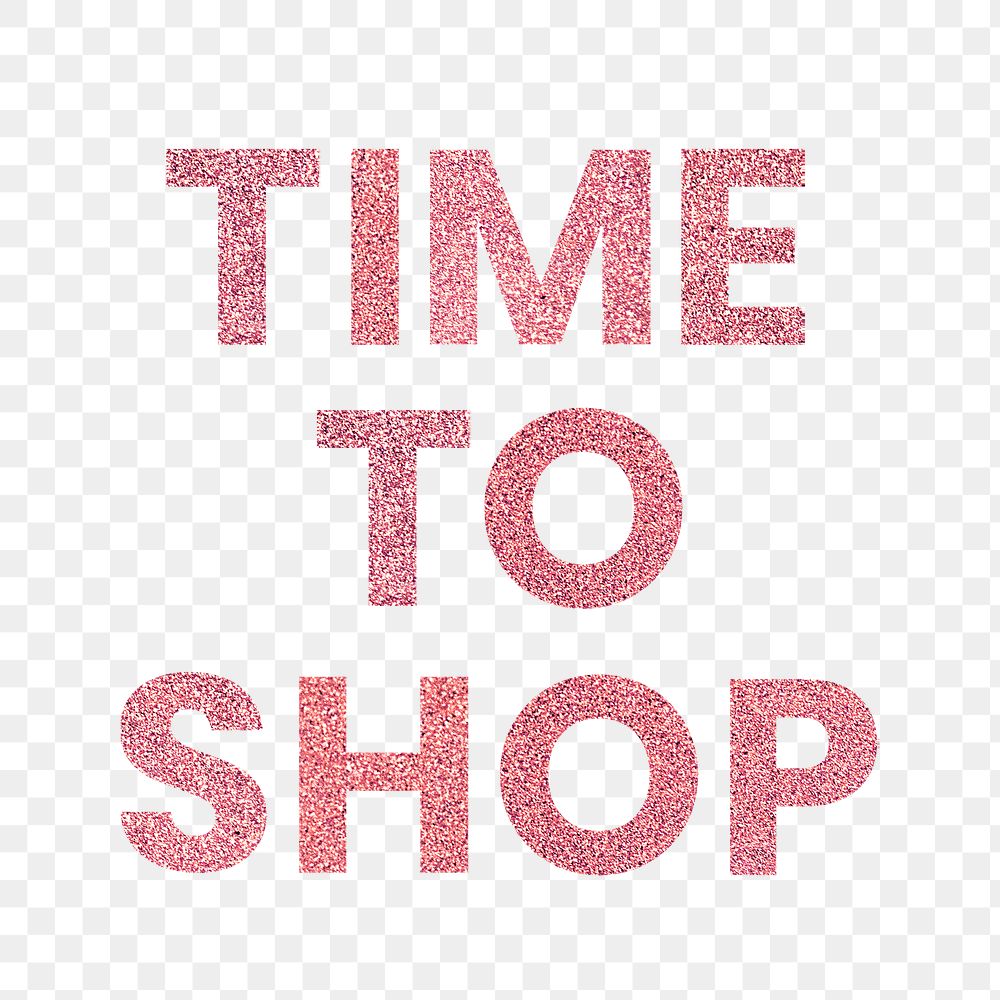 Time to Shop png red trendy typography sticker