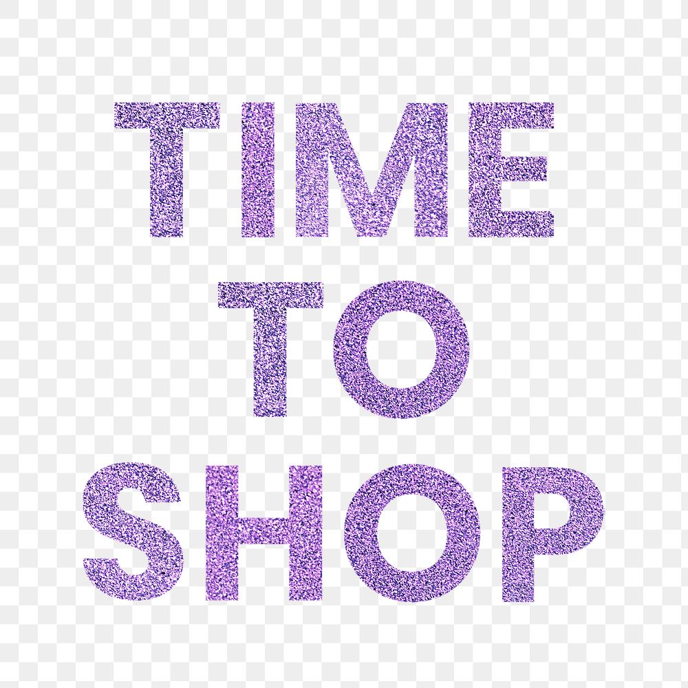 Time to Shop purple png word trendy typography sticker