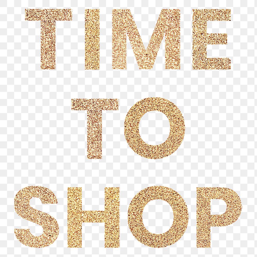 Glittery time to shop typography design element