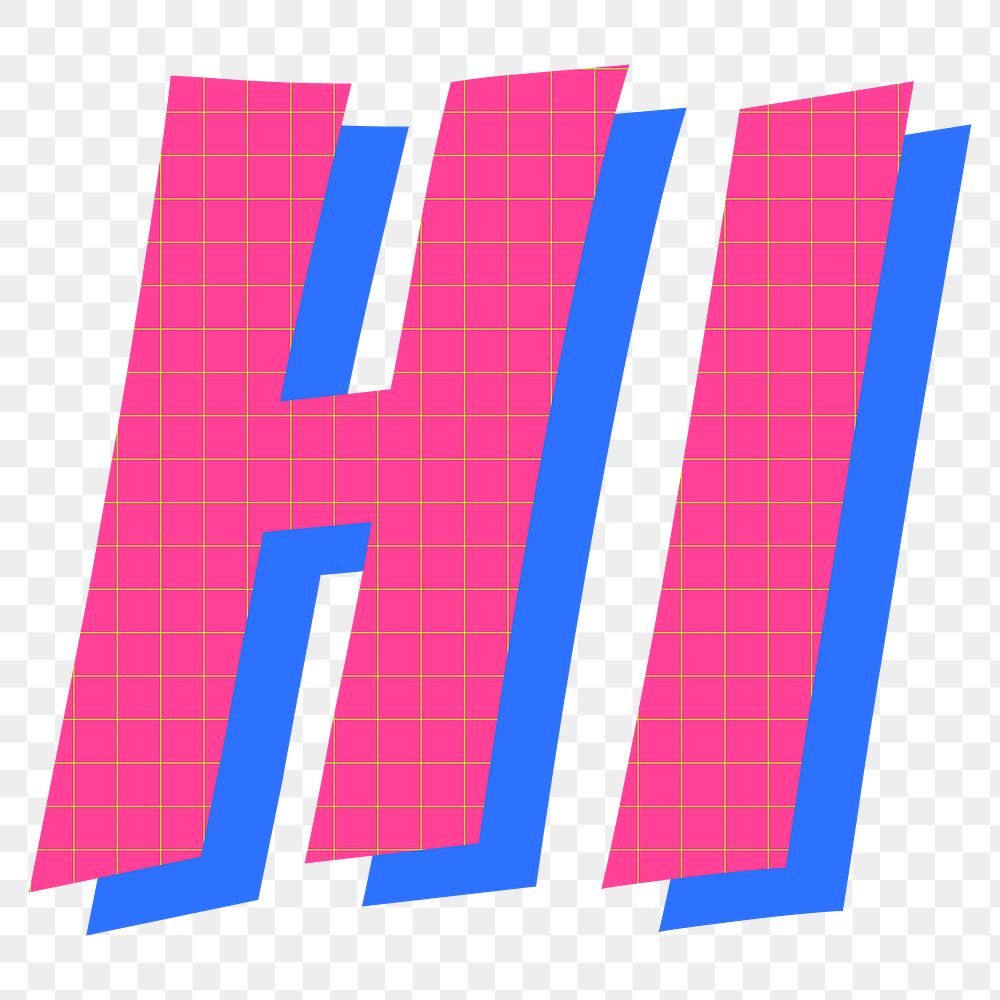 Word hi funky typography png