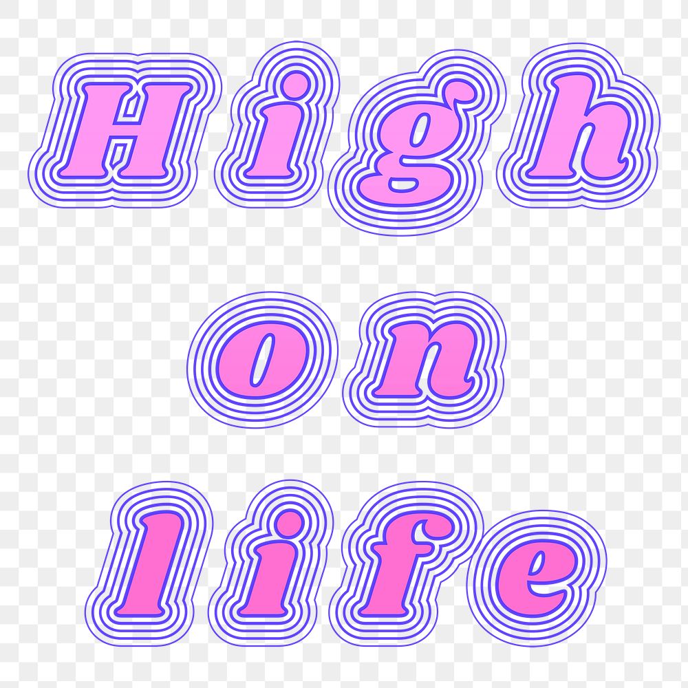 High on life png retro font typography