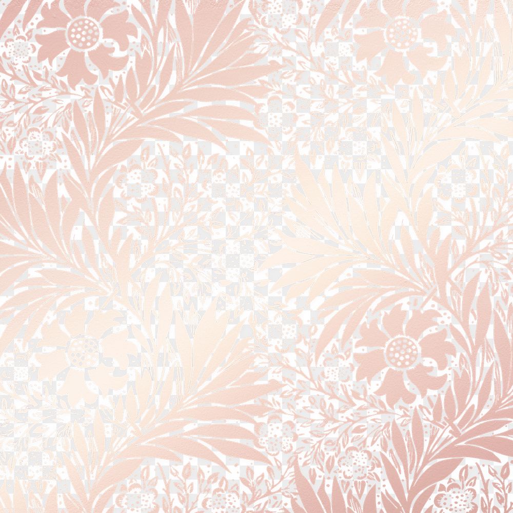 Elegant floral png transparent background, pink gradient vintage pattern, remix from artwork by William Morris