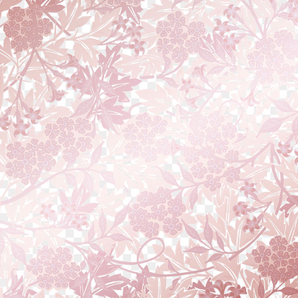 Elegant floral png background, pink gradient vintage pattern, remix from artwork by William Morris