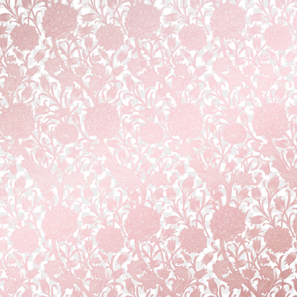 Pink pattern png transparent background, vintage flower design