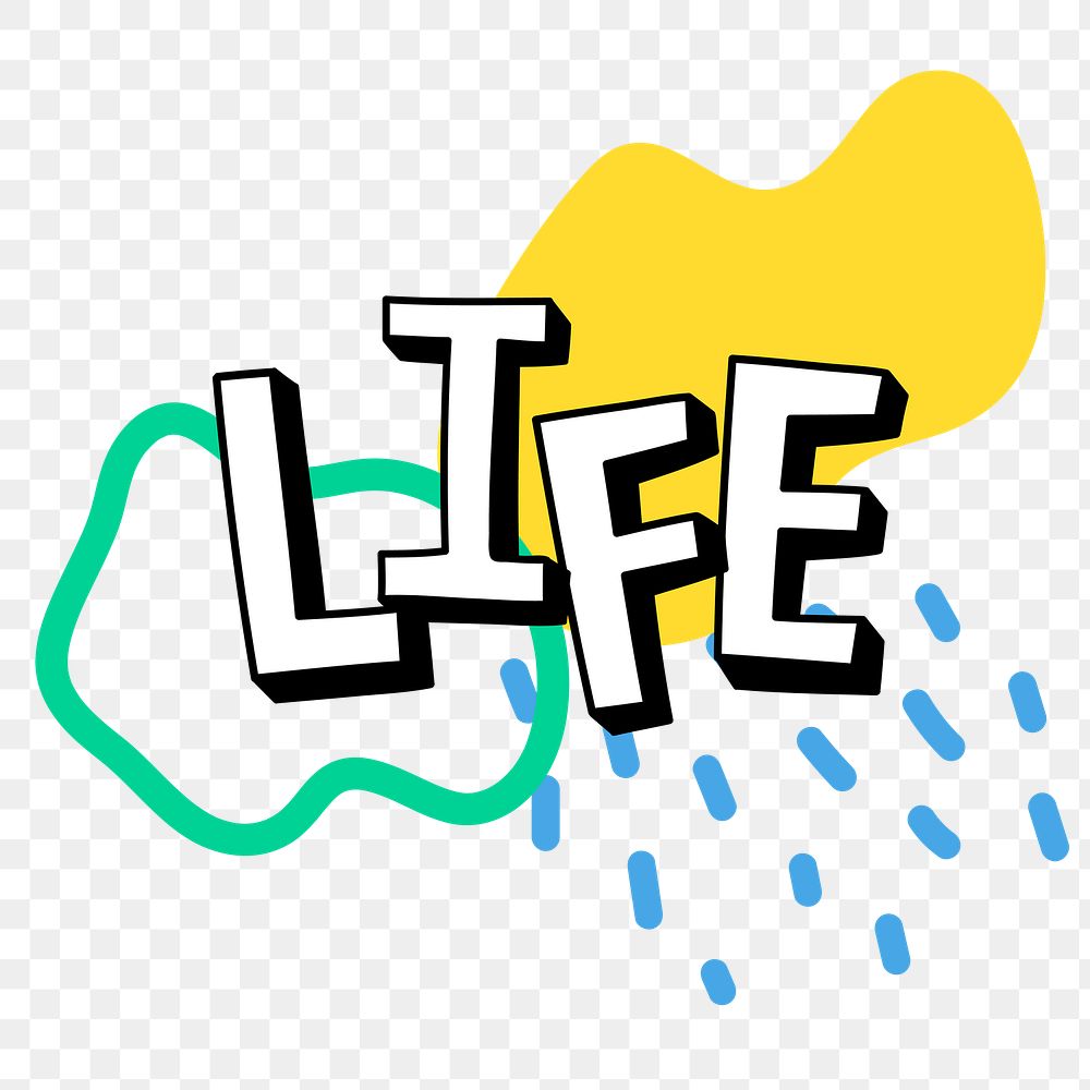 Life png word bold font typography 