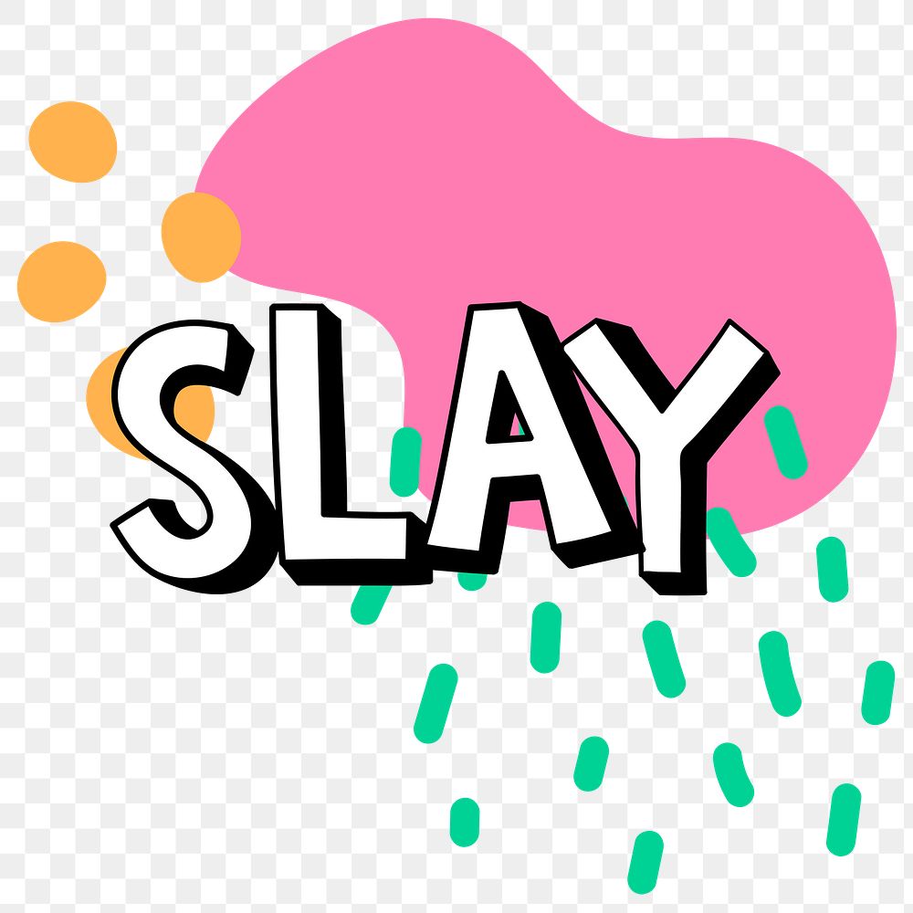 Slay png word bold font typography 