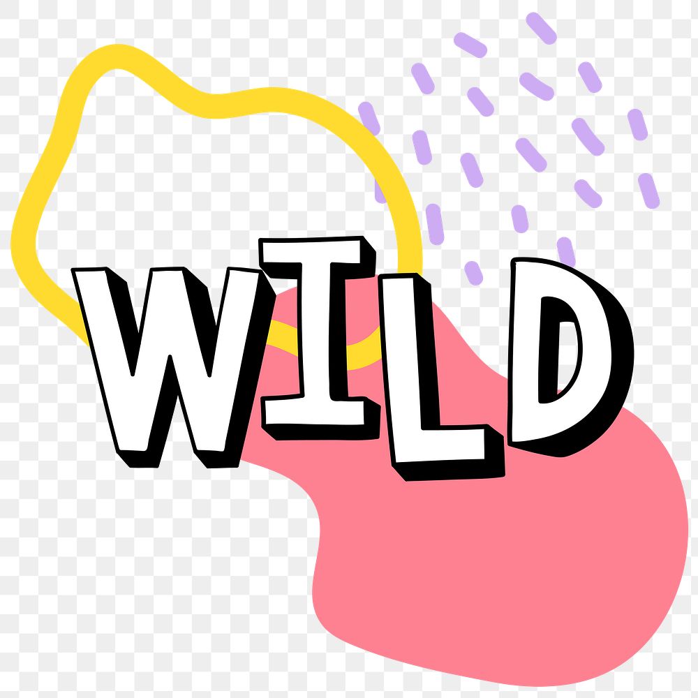 Wild png word bold font typography 