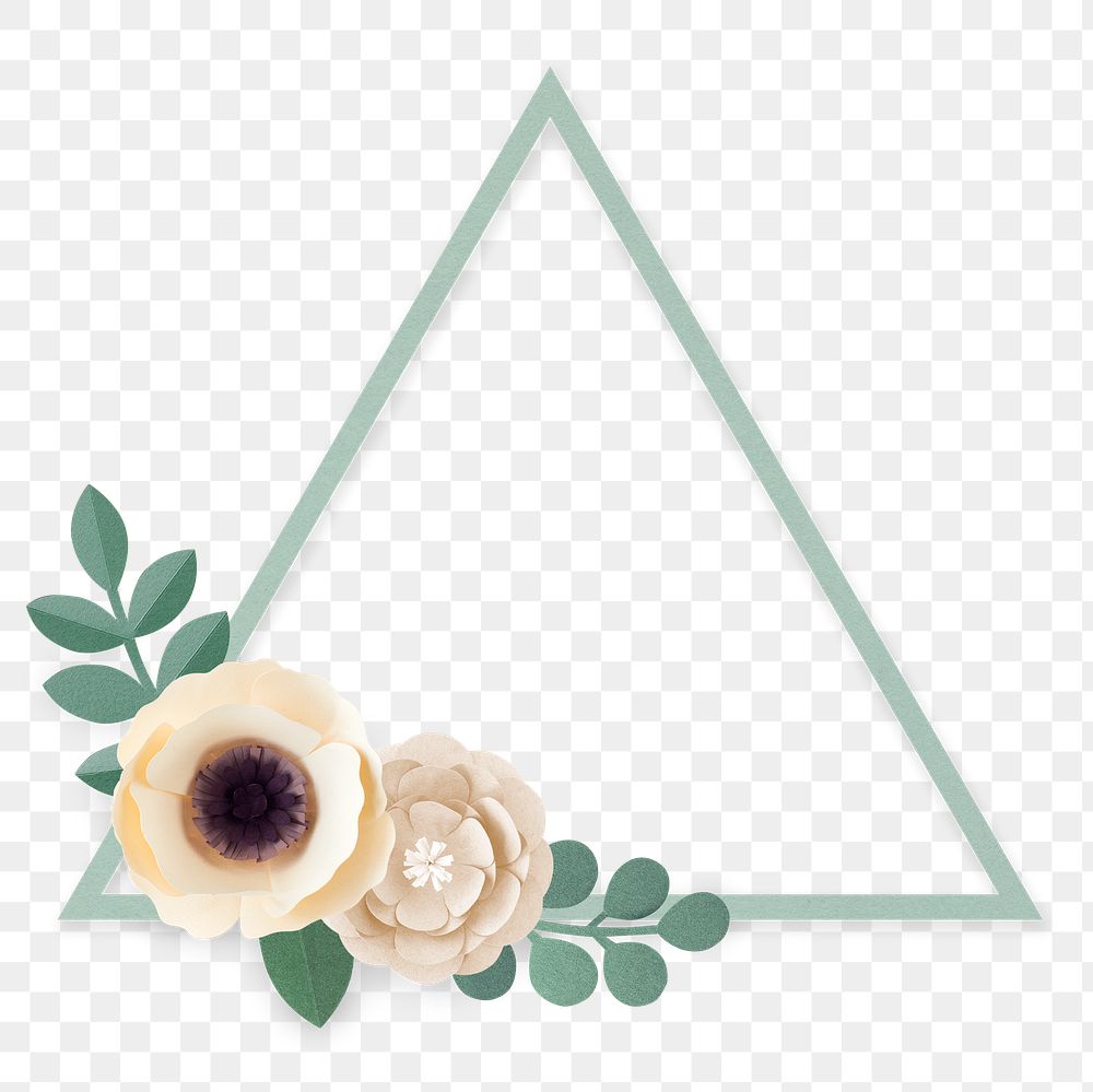 Triangle png paper craft flower badge