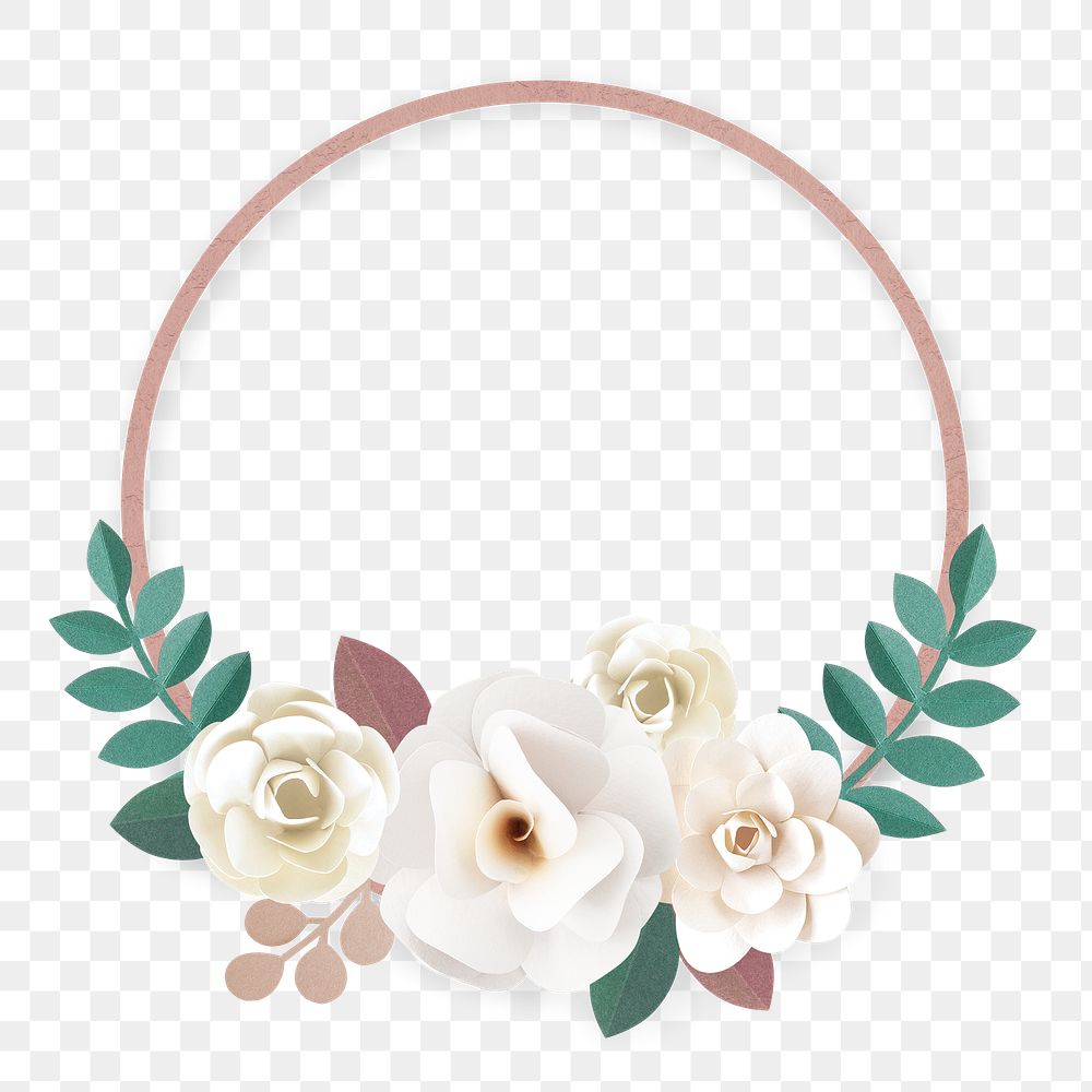 Round frame png paper craft flower design
