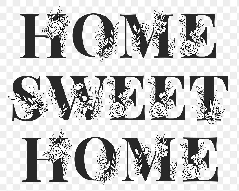 Home Sweet Home png feminine font
