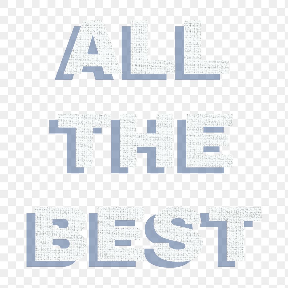 Png all the best word sticker shadow typography