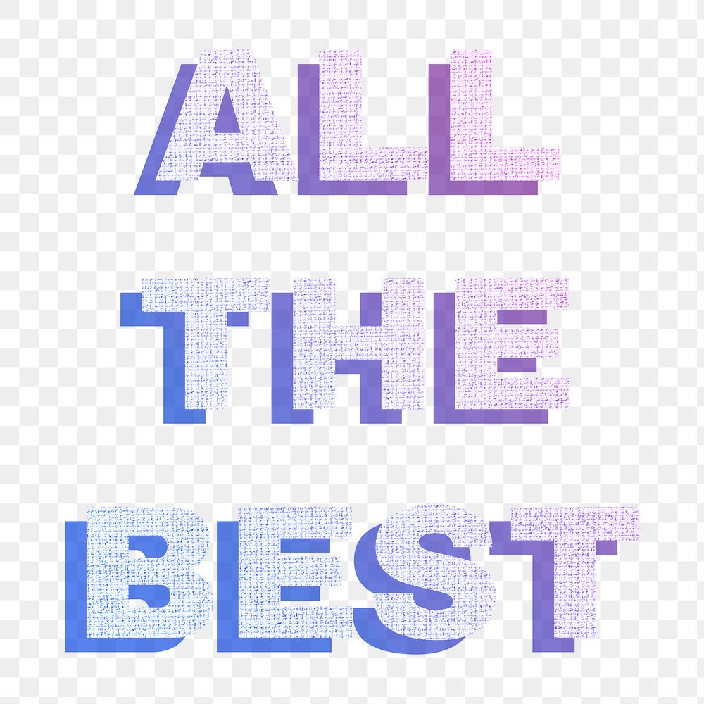 All the best png pastel gradient lettering word sticker typography