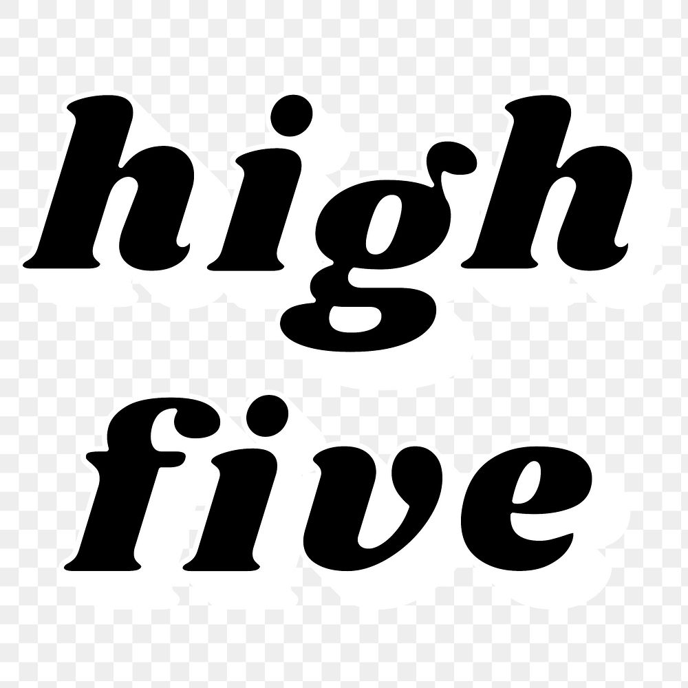 Bold high five png 3D retro lettering