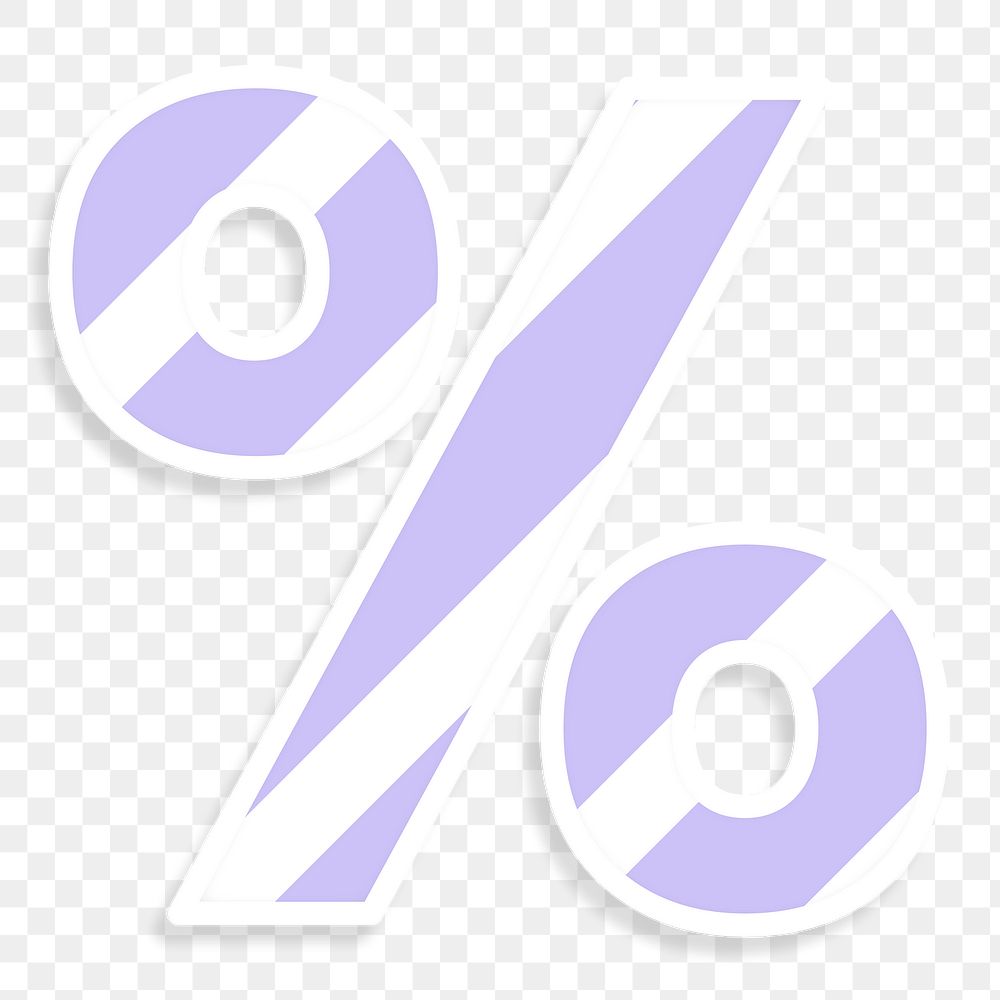 Percentage font sticker graphic png