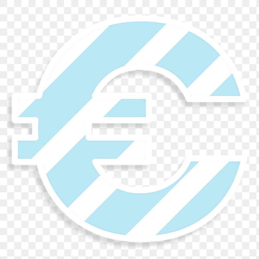 Blue euro sign png clipart