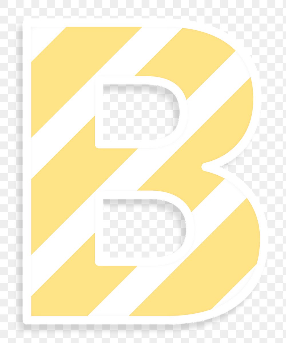 Letter b sticker typography png capital