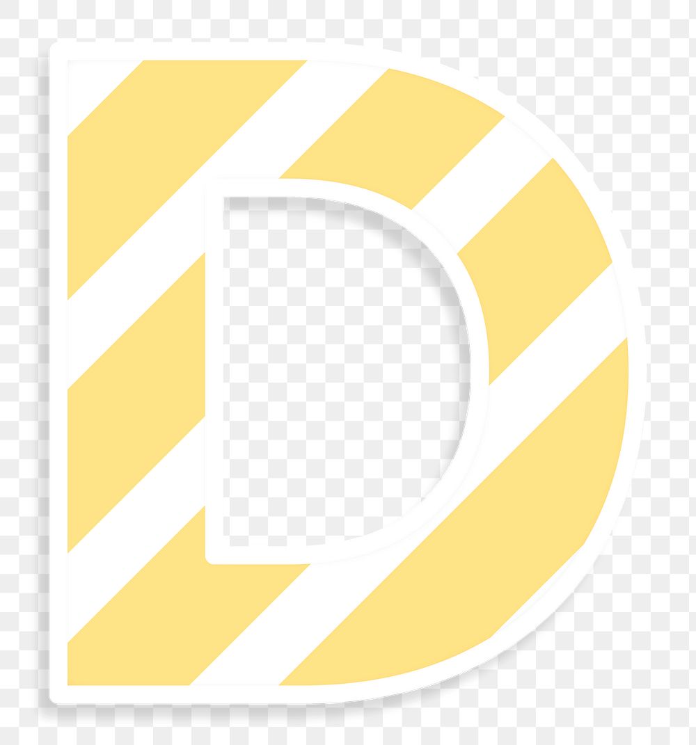 Letter d sticker typography png capital