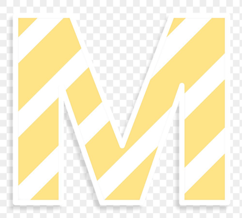 Letter m sticker typography png capital