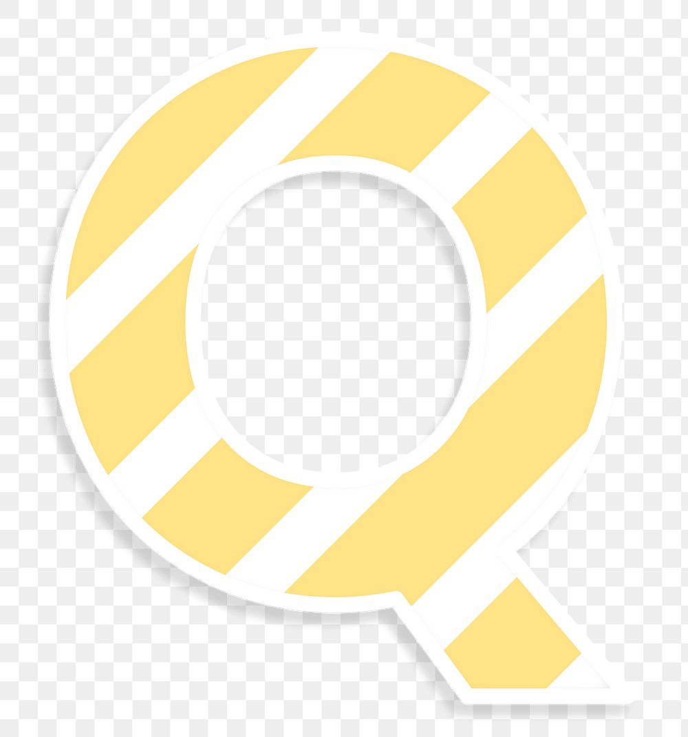 Letter q sticker typography png capital
