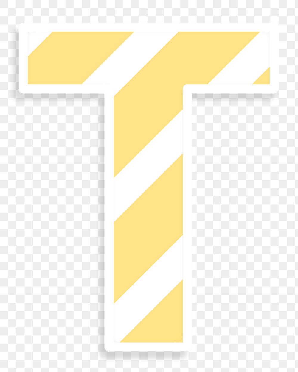 Letter t sticker typography png capital