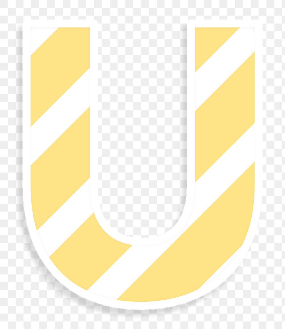 Letter u sticker typography png capital