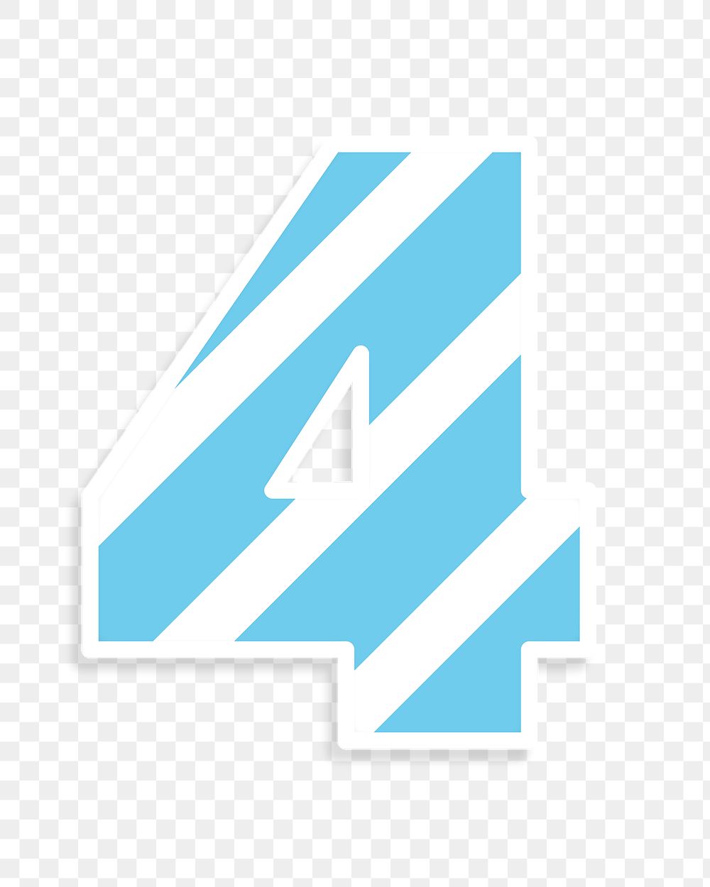 Number 4 blue typography png