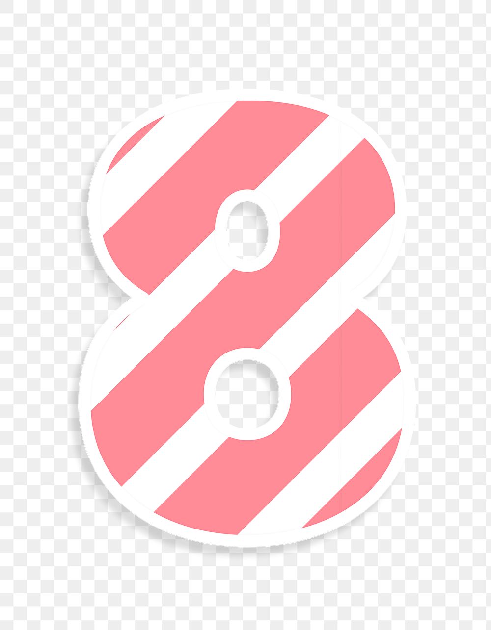 Number 8 pink typography png