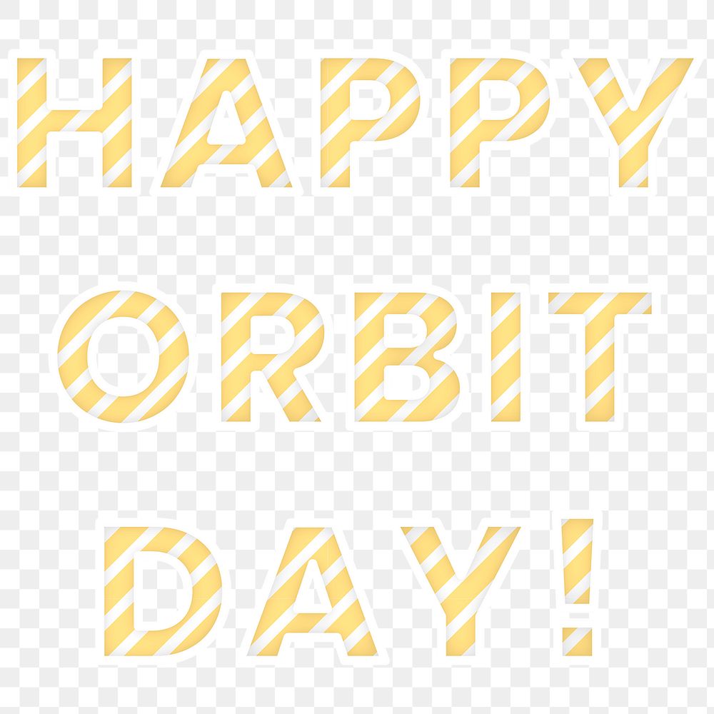 Happy orbit day png word candy cane font