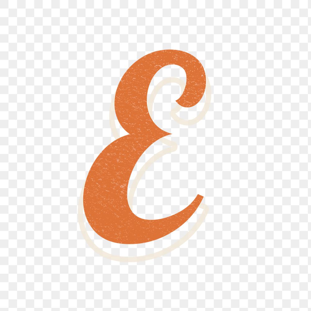 Retro letter E bold typography
