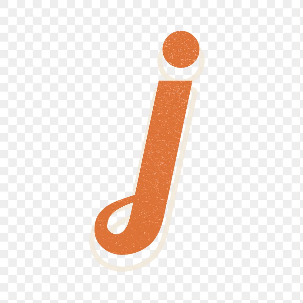 Letter J retro bold font typography and lettering