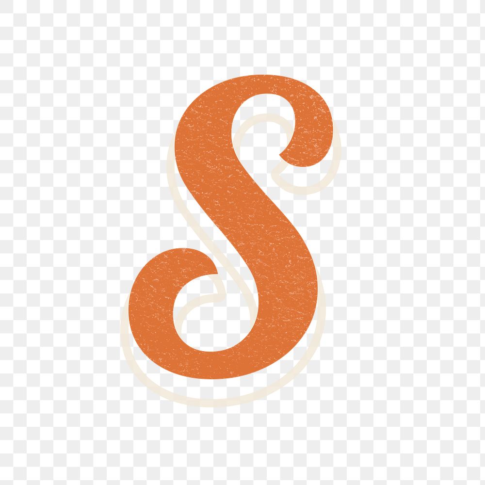 Letter S retro bold font typography and lettering