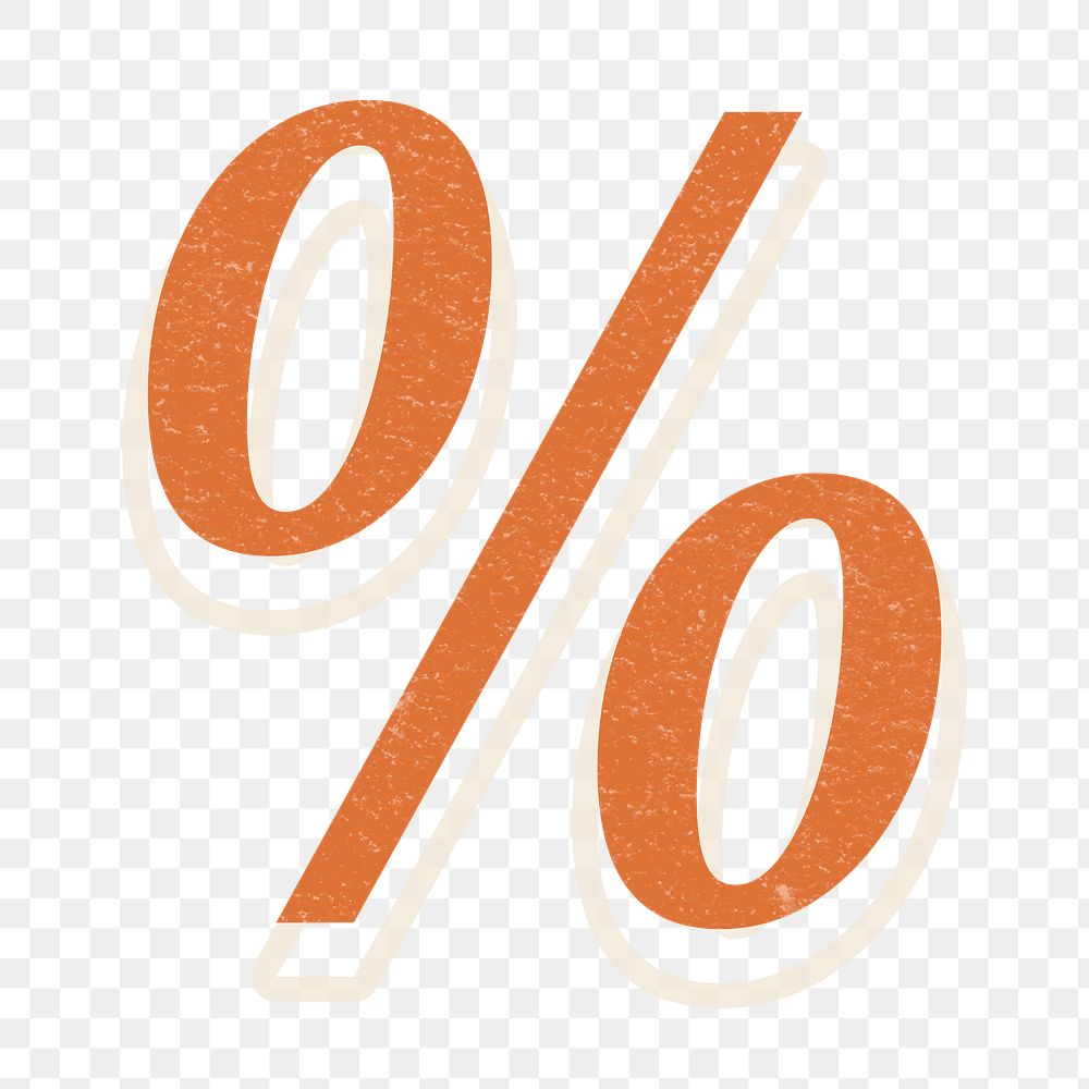 Percentage png percent sign retro font