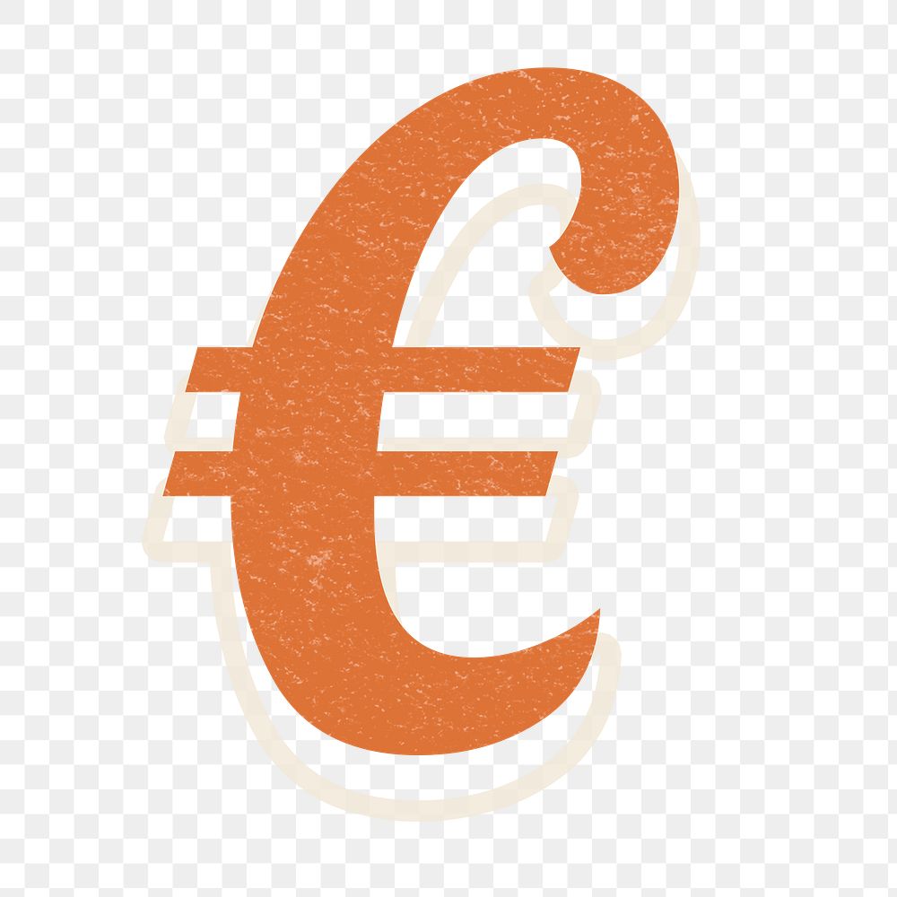 Euro png symbol retro font
