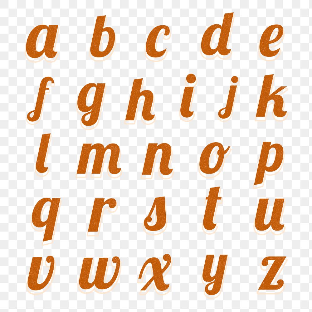 Printable a-z alphabet png vintage bold fonts in lettering typography