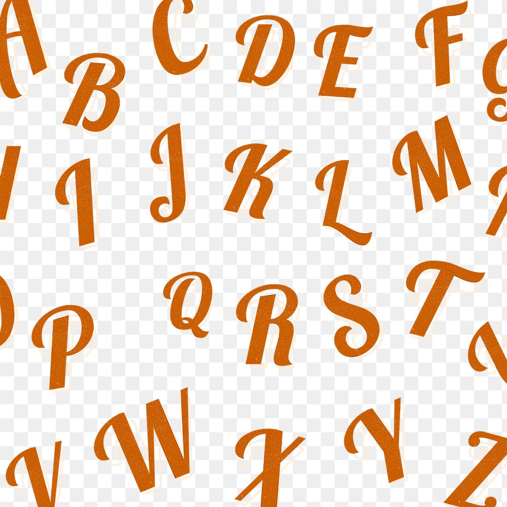 A-Z alphabet png vintage bold fonts in lettering typography