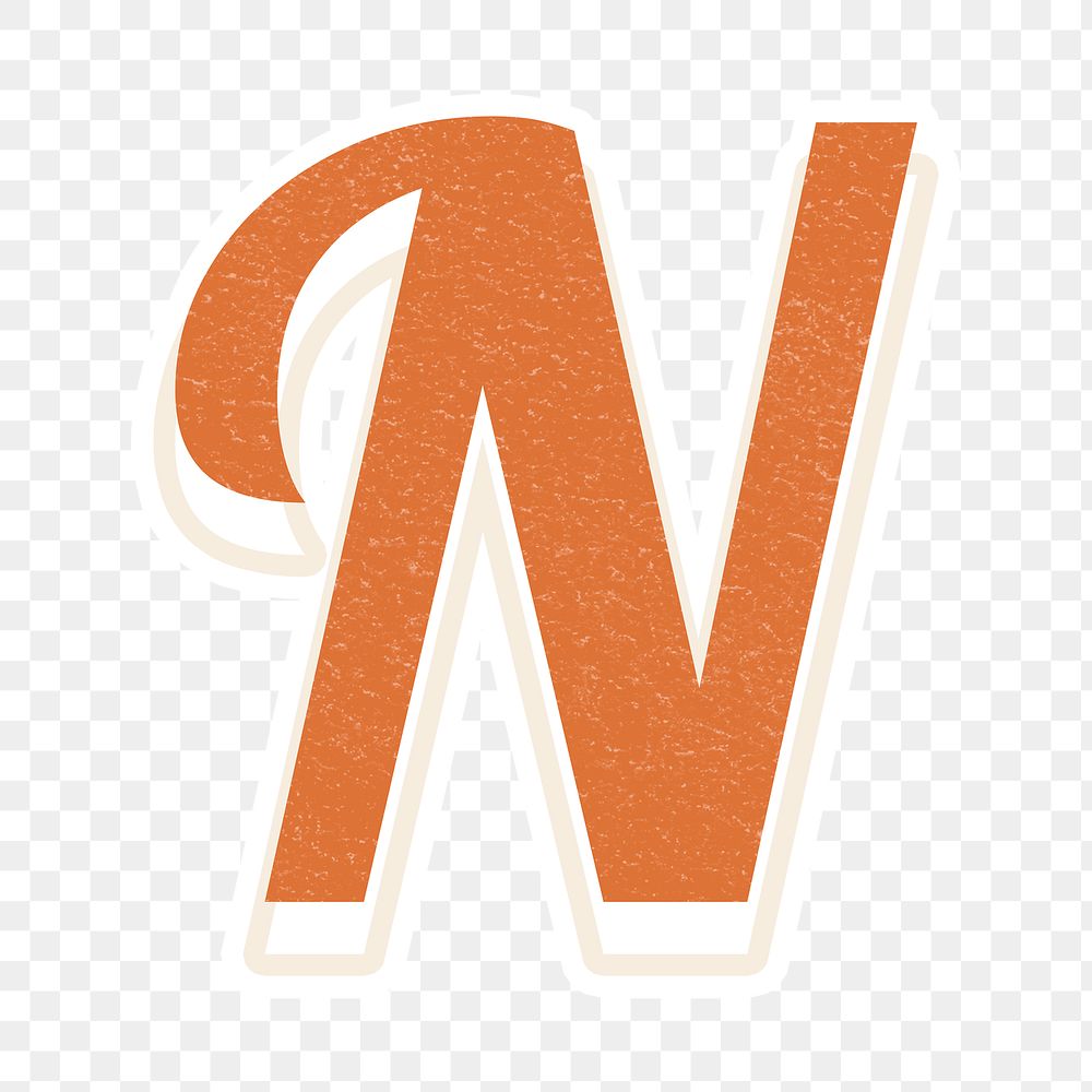 Retro letter N bold typography