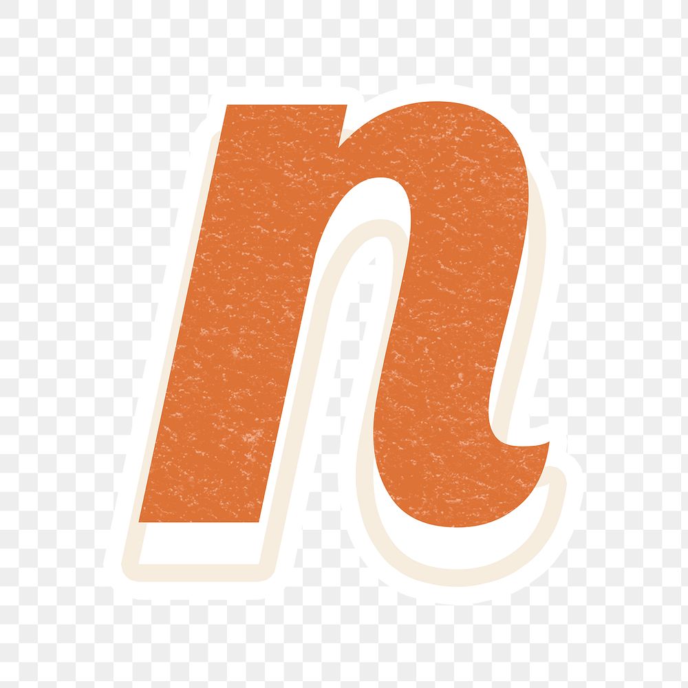 Letter N retro bold font typography and lettering