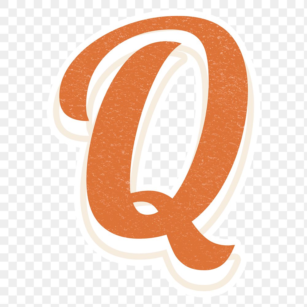 Retro letter Q bold typography