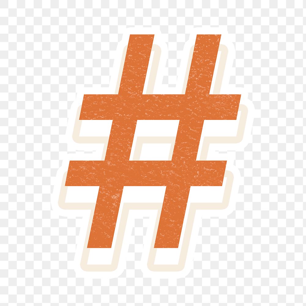 Hashtag # png symbol retro font