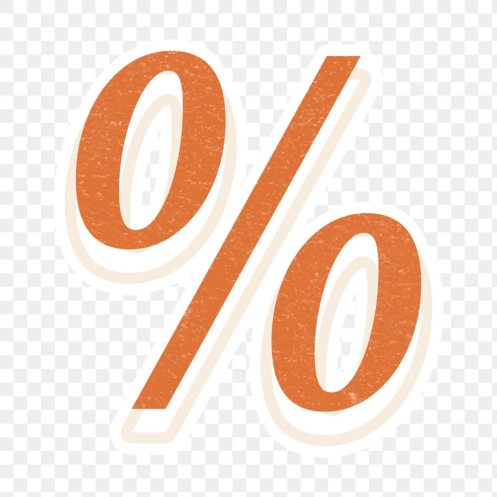 Percent sign % percentage png symbol retro font