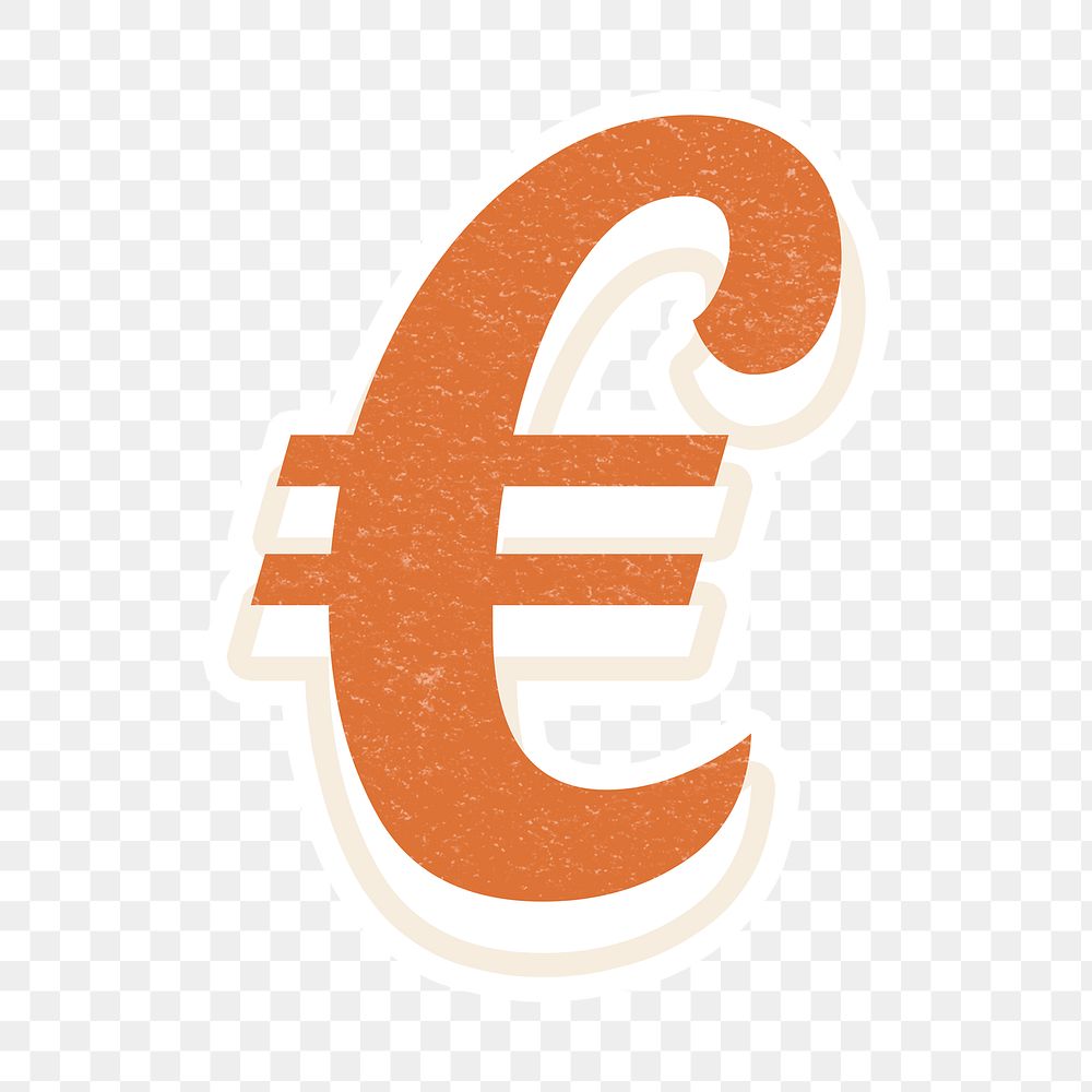 Euro sign png lettering typography icon
