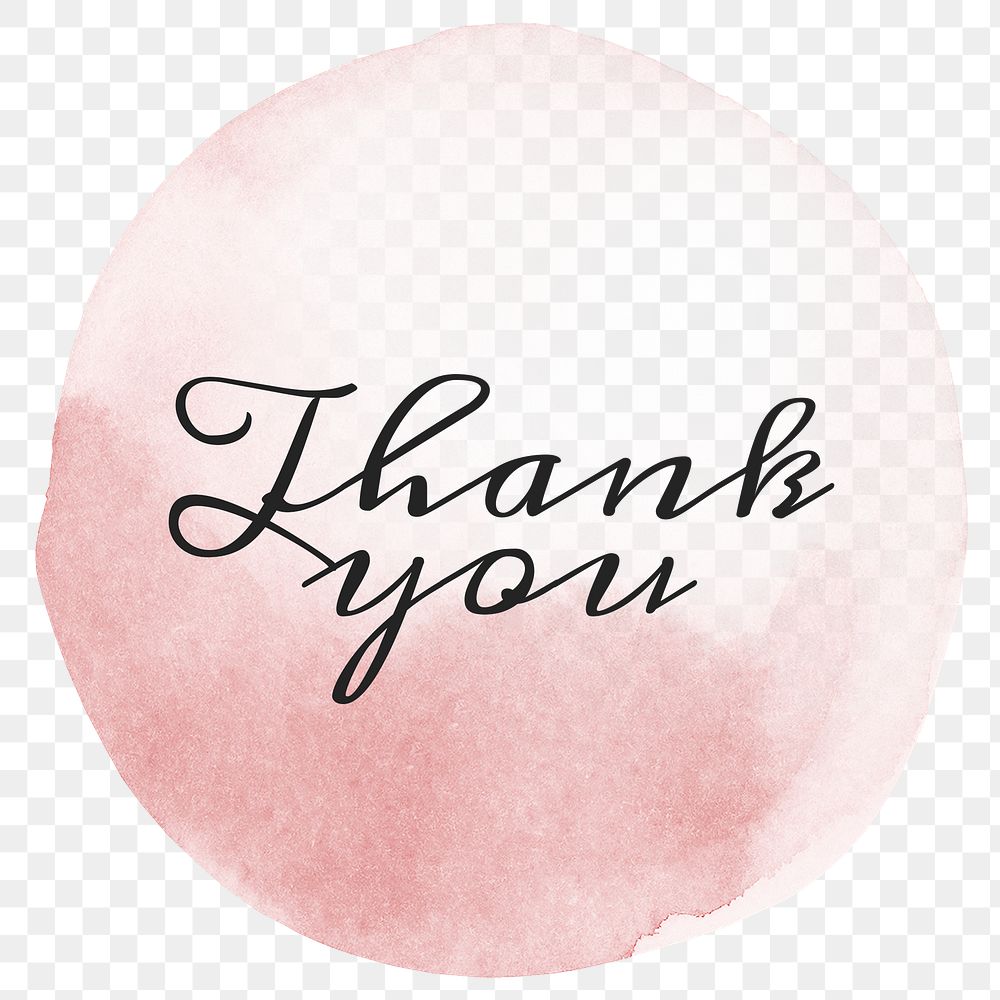 Thank you calligraphy png on pastel pink