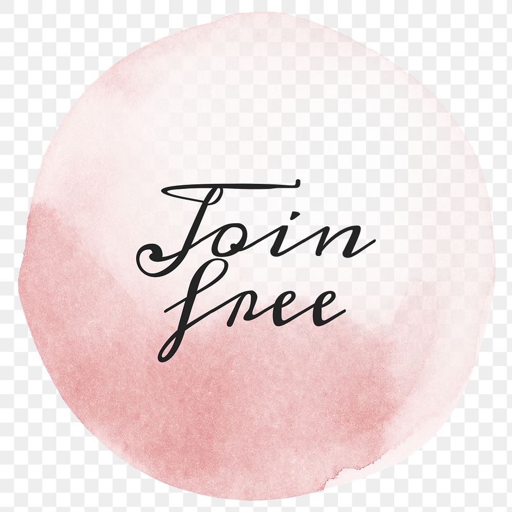 Join free png calligraphy on pastel pink