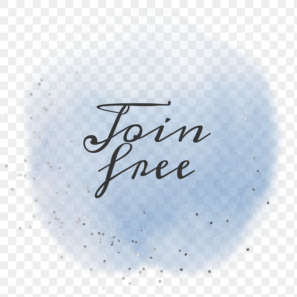  Join free png calligraphy on pastel blue